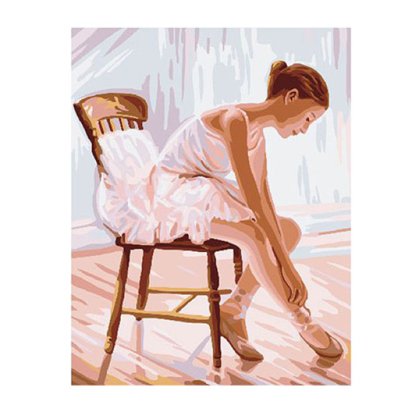 Картина за номерами Балерина в ніжно-рожевому 40*50 см GX24134