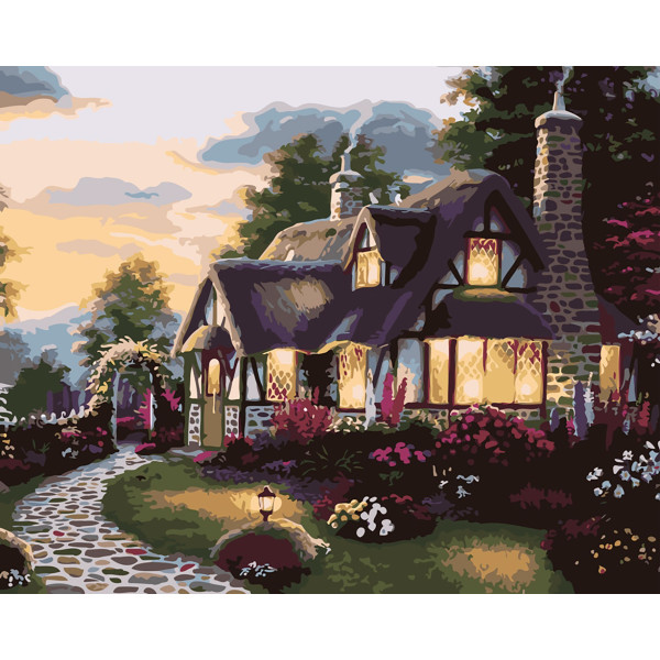 Картина за номерами "Казковий будиночок" тм Лавка Чудес 40 x 50 см у коробц LC30023