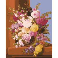 Картина за номерами квіти "Букет у окна" тм Лавка Чудес 40 x 50 см в коробк LC40112