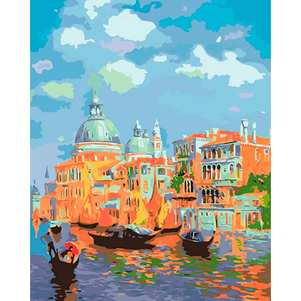 Картина за номерами "Сонячна Венеція" тм Лявка Чудес 40 x 50 см у коробці LC30093