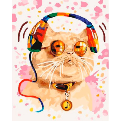 Картина за номерами "Кіт меломан" LC20023 Картина за номерами "Кіт меломан" LC20023