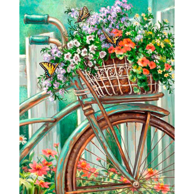 Картина за номерами "Кошик квітів на велосипеді" LC40096