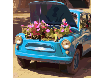 Картина за номерами "Квіткове ретро" 40х40 см 10517-АС