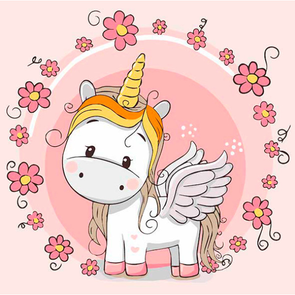 Картина за номерами дитяча "Єдиноріжок з крилами" 30*30 15501-AC