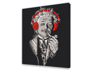 Картина за номерами з лаком ArtCraft "Ейнштейн у навушниках" 40*50 см 10314-AC