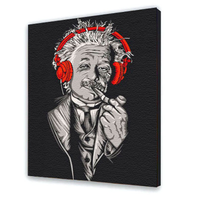 Картина за номерами з лаком ArtCraft "Ейнштейн у навушниках" 40*50 см 10314-AC