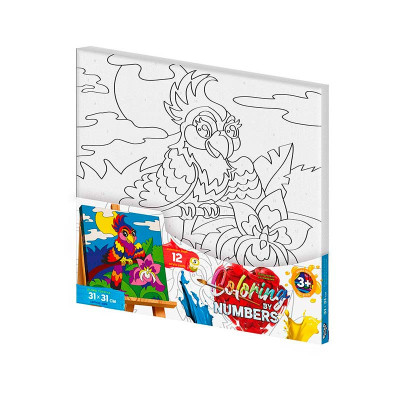 Картина за номерами "Coloring by numbers" Danko Toys Папуга 31см*31см CBN-01-09