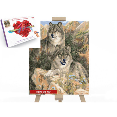 Креативна творчість "Картина за номерами на полотні" 30х40 см "Вовки" в кор KpN-03-09