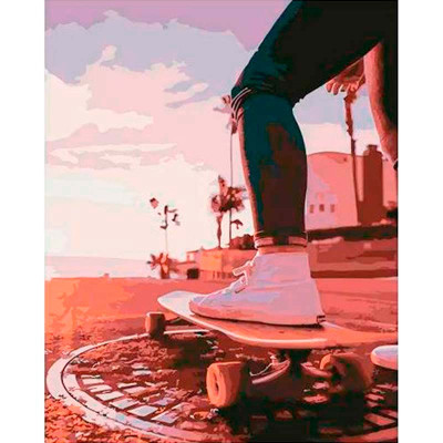 Картина за номерами Скейт прогулянка Strateg 40х50 см DY041 Картина за номерами Скейт прогулянка Strateg 40х50 см DY041