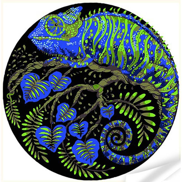 Картина на вінілі за номерами Хамелеон і палітра природи Strateg 30х30 см GP-6 Картина на вінілі за номерами Хамелеон і палітра природи Strateg 30х30 см GP-6