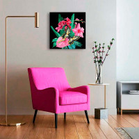 Картина за номерами Розкіш квітів Strateg на чорному фоні 40х40 см AV4040-32