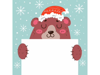 Картина за номерами Stateg Ведмедик з листівкою 20х20 см HH8019-