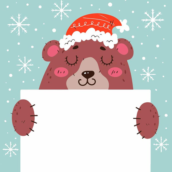 Картина за номерами Stateg Ведмедик з листівкою 20х20 см HH8019-