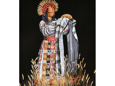 Картина за номерами Stateg Колоска на чорному фоні 40х50 см AH1140