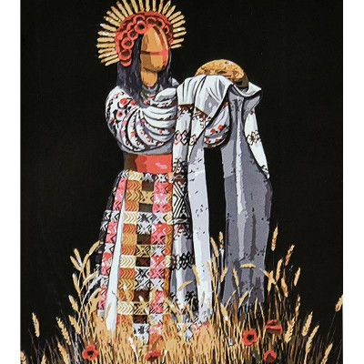 Картина за номерами Stateg Колоска на чорному фоні 40х50 см AH1140