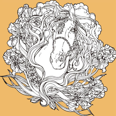 Набір для розпису-антистрес Strateg Кінь у квітах 30х30 см JCEE37113