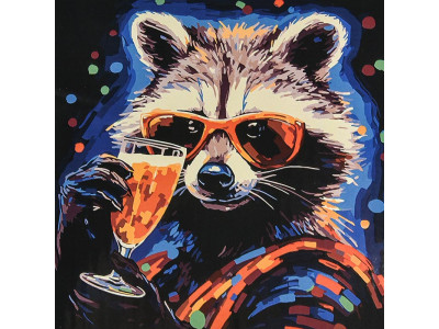 Картина за номерами Stateg Король вечірки на чорному фоні 40х40 см HWC0030