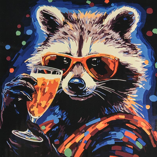 Картина за номерами Stateg Король вечірки на чорному фоні 40х40 см HWC0030