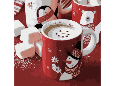 Картина за номерами Stateg Зимова чашка 40х40 см FF-1003