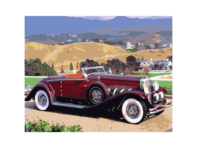 Картина за номерами Stateg Ретро машина на фоні гір 40х50 см HH066