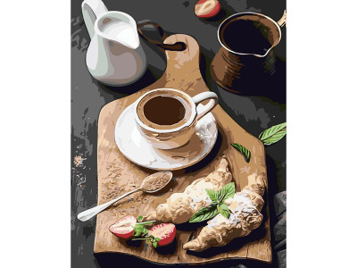 Картина за номерами Stateg "Запашна ранкова кава" 40х50 см SY6255