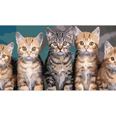 Картина за номерами Stateg Кошенята 50х25 см WW199