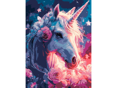 Картина за номерами Strateg Казковий єдиноріг 30Х40 см SS-1279