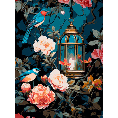 Картина за номерами Strateg Квіткова ніч 30Х40 см SS-1289