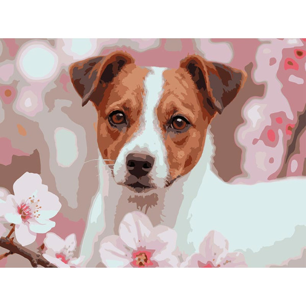Картина за номерами Strateg Миловидний пес 30Х40 см SS-1309