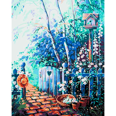 Картина за номерами "Хвіртка в квітах" тм Лавка Чудес 40 x 50 см в коробці LC30126 Картина за номерами "Хвіртка в квітах" тм Лавка Чудес 40 x 50 см в коробці LC30126