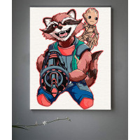 Картина за номерами "Грут та Ракета" 40*50 см 16004-AC
