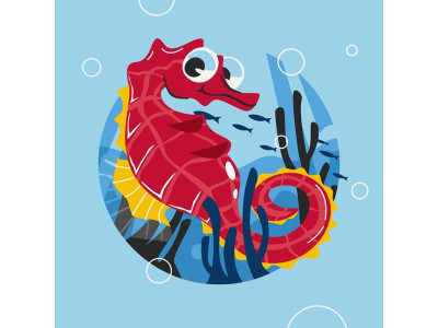 Картина за номерами "Морський коник" 30*30 см @ 15037-AC