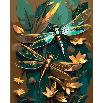 Картина за номерами ArtCraft "Блискучі бабки" з металізованими фарбами 40*5 11599-AC Картина за номерами ArtCraft "Блискучі бабки" з металізованими фарбами 40*5 11599-AC