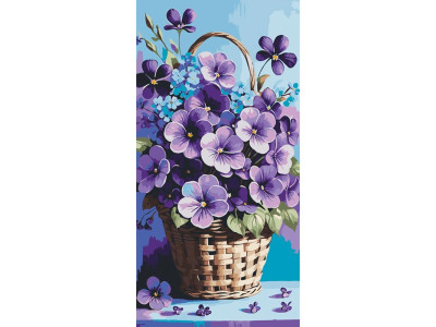 Картина за номерами ArtCraft "Фіалки в кошику" 40x80 см 13089-AC Картина за номерами ArtCraft "Фіалки в кошику" 40x80 см 13089-AC
