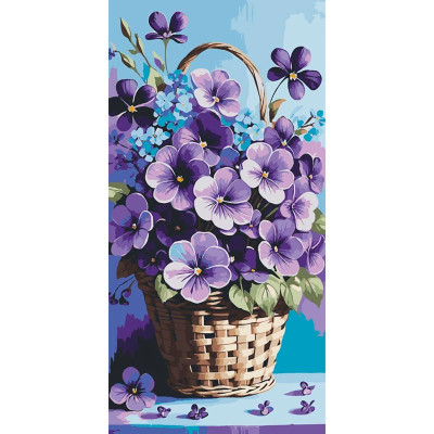 Картина за номерами ArtCraft "Фіалки в кошику" 40x80 см 13089-AC