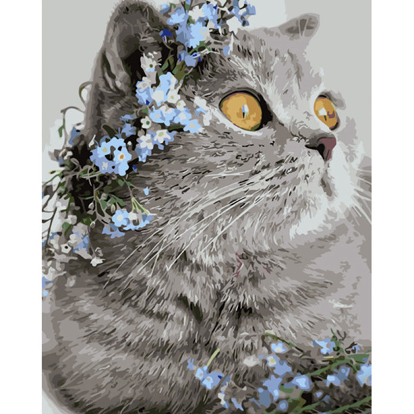 Картина по номерах Британець в квітах Strateg 40х50 см GS919 Картина по номерах Британець в квітах Strateg 40х50 см GS919