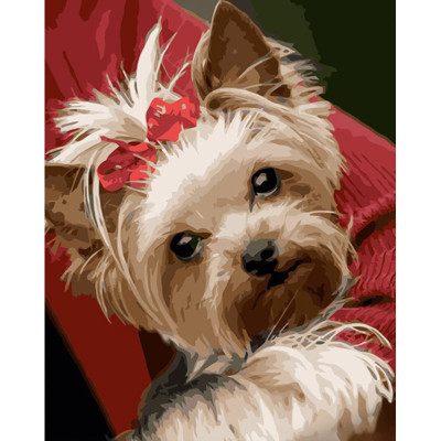 Картина по номерах Песик із хвостиком Strateg 40х50 см GS1209 Картина по номерах Песик із хвостиком Strateg 40х50 см GS1209
