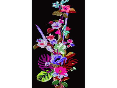 Картина за номерами Весняна палітра Strateg на чорному фоні 50х25 см BH5025-9