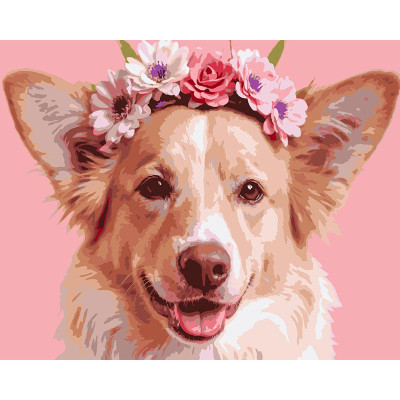 Картина за номерами Strateg Усміхнений пес 40x50 см VG042