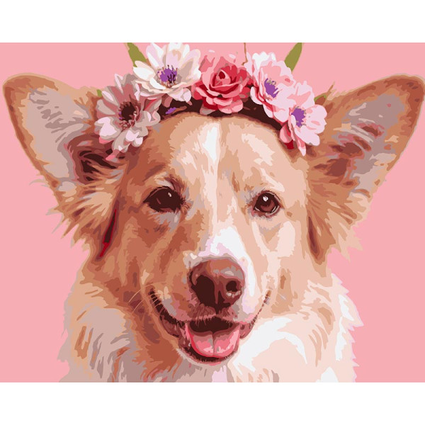 Картина за номерами Strateg Усміхнений пес 40x50 см VG042