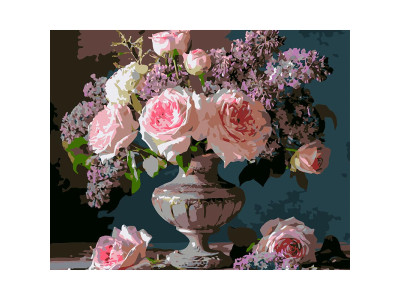 Картина за номерами Strateg Троянди у вазі 40x50 см VG048