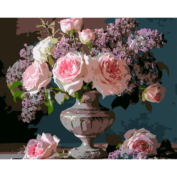 Картина за номерами Strateg Троянди у вазі 40x50 см VG048