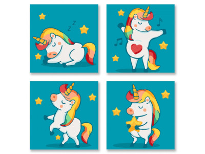 Набір для розпису за номерами. Поліптих "Чарівний настрій" KNP017