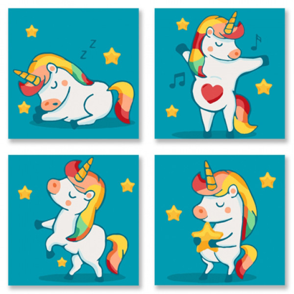 Набір для розпису за номерами. Поліптих "Чарівний настрій" KNP017