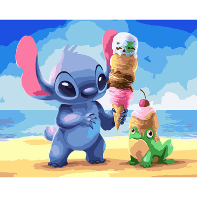 Картина за номерами Стіч із морозивом 40*50 см GX24348