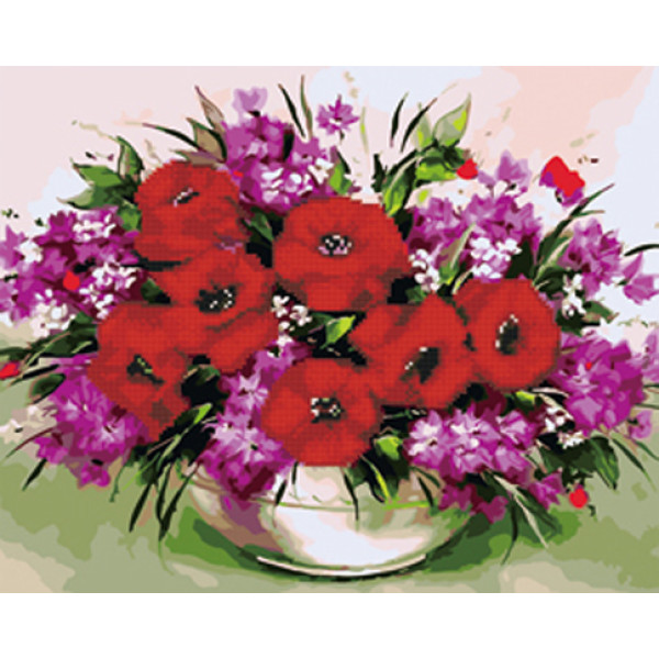 Картина за номерами та алмазна мозаїка 2 в 1. Rainbow Art "Польові квіти" GZS1100-RA