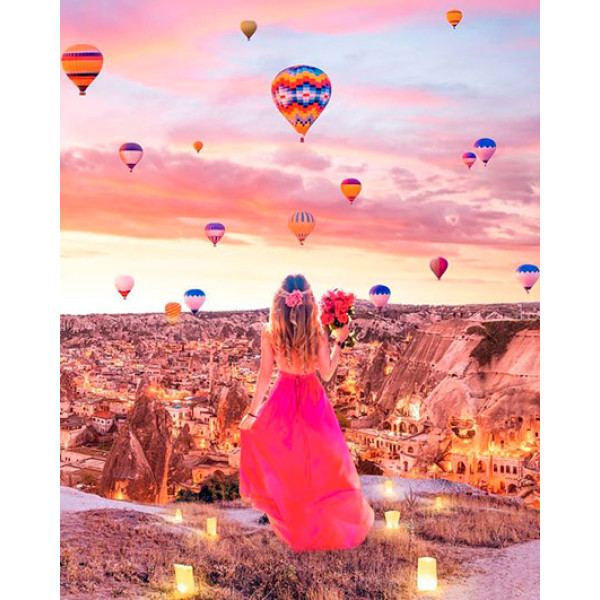 Картина за номерами "Вечірня Каппадокія" тм Лавка Чудес 40 x 50 см LC10031
