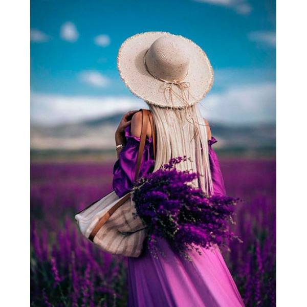Картина за номерами "Дівчина в лаванді" тм Лавка Чудес 40 x 50 см у коробці LC10048