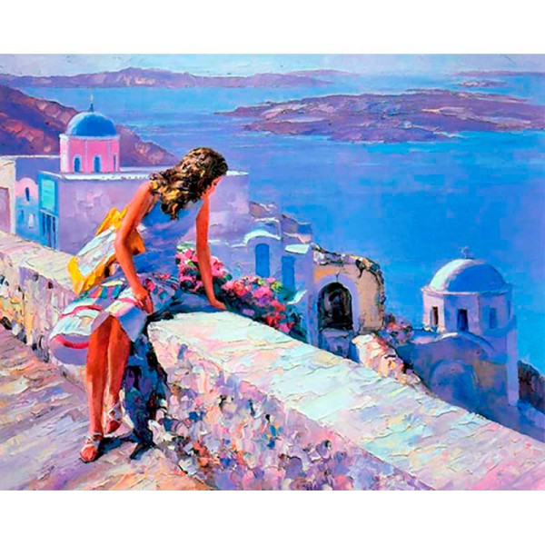 Картина за номерами "Санторині" тм Лавка Чудес 40 x 50 см у коробці LC10101