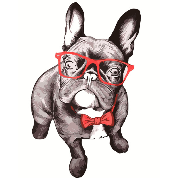 Картина за номерами "Розумний бульдог" тм Лавка Чудес 40 x 50 см у коробці LC20127